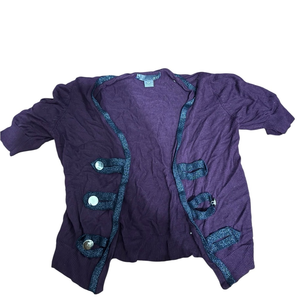 Purple Women's Jacket with Button Accents